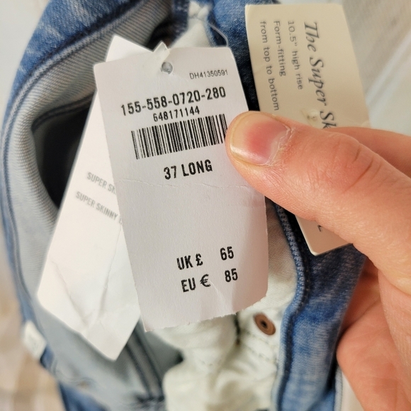 NEW Abercrombie & Fitch The Super‎ Skinny High Rise Jeans Blue Size 24 Long - Picture 11 of 12